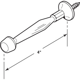 Rigid Door Stop, 4 in. Reach, Diecast Construction, Chrome Plated (5 Pack)