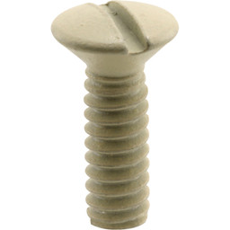 Wall Plate Screws, #6-32 x 1/2 in., Steel Construction, Ivory, Oval Head, Slotted Drive (100 Pack)