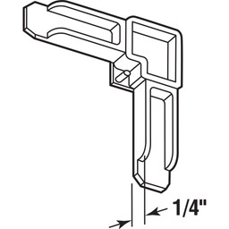 Screen Frame Corner, 1/4 in. x 3/4 in., Gray Plastic (100 Pack)