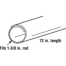 Closet Rod Covers, 72 in. Lengths, Plastic Construction, White, Adjusts To All Pole Diameters (12 Pack)