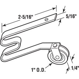 Screen Door Tension Spring Nylon Roller, 1 in., Mill (2 Pack)