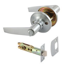 Privacy Lever, Fits 2-3/8 in. and 2-3/4 in. Backset, Satin Chrome (1 Set)