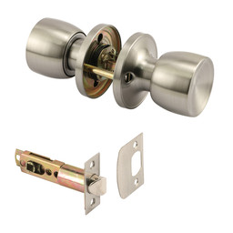 Passage Knob, Fits 2-3/8 in. and 2-3/4 in. Backset, Tulip, Satin (1 Set)
