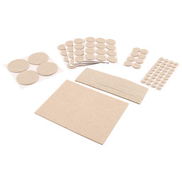 Furniture Felt Pad Assortment, Self-Adhesive Backing, Beige, Round (101 Pack)