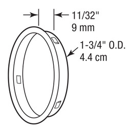 Closet Door Finger Pull, 1-3/4 in., Mate Black Finish (5 Pack)