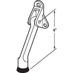 Door Holder, 4 in., Zinc Diecast, Chrome-Plated Finish, Drop Down Type (Single Pack)