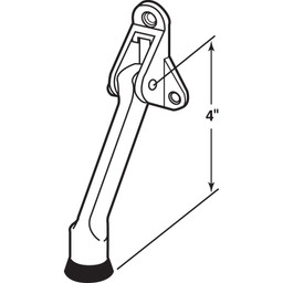 Door Holder, 4 in., Zinc Diecast, Bronze-Plated Finish, Drop Down Type (Single Pack)