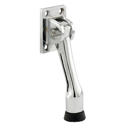Door Holder, 4 in., Zinc Diecast, Chrome-Plated Finish, Drop Down (Single Pack)