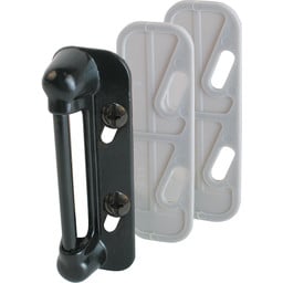 Spring Type Screen Door Strike Plate, Black (2 Pack)
