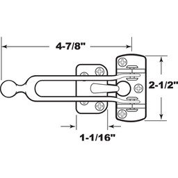 Swing Bar Door Guard with Ball, 4-7/8 in., Solid Brass, Satin Chrome (Single Pack)