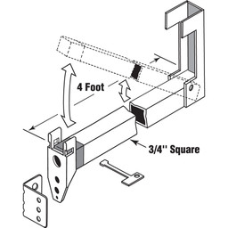 Security Bar Lock, 48 in. Long, Extruded Aluminum Construction (5 Pack)