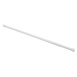 Shower Rod, Adjusts 36 in. - 60 in., Steel and Plastic, White (Single Pack)