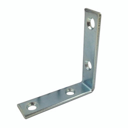 Corner Bracket, 2-1/2 in., Steel Construction, Zinc-Plated, L-Angle (4 Pack)