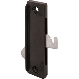 Screen Door Latch and Pull, 2-7/8 in.  Hole Center, Plastic, Black, Steel Latch (Single Pack)