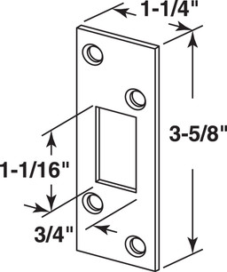 Deadbolt Strike, High-Security, Brass Plated (5 Pack)