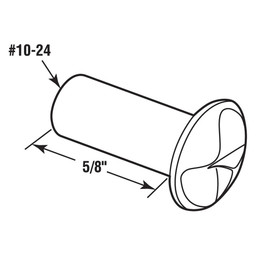 One-Way Barrel Nut, #10-24 x 5/8 in., Steel Construction, Chrome (25 Pack)