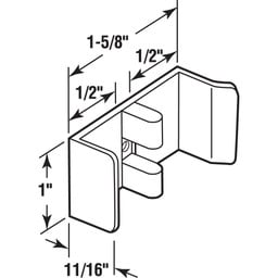 Plastic Sliding Shower Door Bumper and Guide, Sterling (Single Pack)