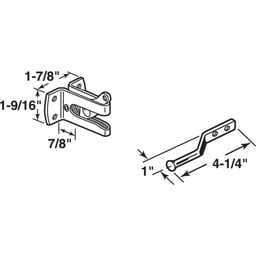 Gate Latch and Strike Set, 1-7/8 in. x 1-9/16 in., Steel, Painted Black (Single Pack)