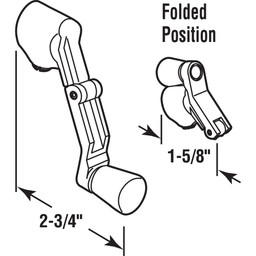Operator Folding Crank Handle, 11/32 in., White Painted Finish, Split (2 Pack)