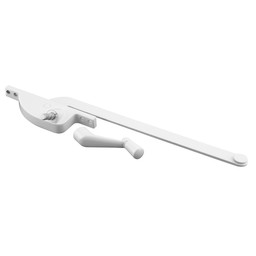 Steel Casement Operator, 9 in. Arm, Teardrop Housing, White, Left Hand (Single Pack)