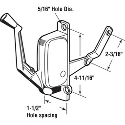 Miami Awning Operator, Gray, Right Hand, 2-3/16 in. Offset Link (Single Pack)