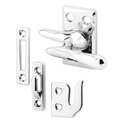 Casement Lock, Chrome, 3 Keepers, Screws (Single Pack)