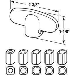 Universal, Driftwood Tee-Crank Casement Window Handle (2 Pack)