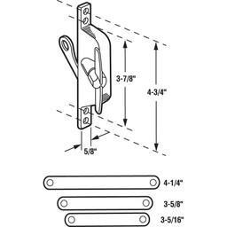 Jalousie Operator, 3 Link Arms, Bronze, Tee Handle (Single Pack)