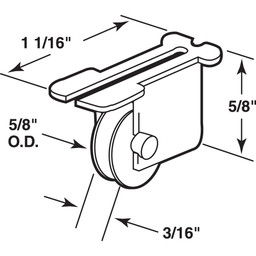 Sliding Window Roller Assembly with 5/8 in. Diameter Steel Wheel (2 Pack)