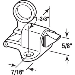 Brushed White Bronze, Projecting Window Spring Catch (Single Pack)