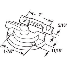 Window Sash Lock 1-7/8 H/C w/ Keeper 2 H/C Diecast White w/Screws (Single Pack)