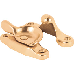 Sash Lock, 2 in. Hole Centers, Fits Single/Double Hung Wood Windows, Solid Brass, Polished Finish, (Single Pack)