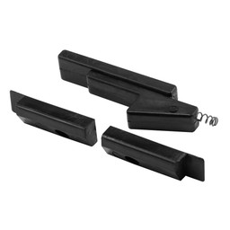 Single Hung Window Latch, Plastic, Black, 2-1/8 in. (2 Pack)