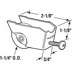 Single 1-1/4 in. Steel Ball Bearing Roller, Stamped Steel Rolleze Glass (Single Pack)