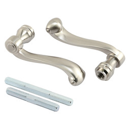 French Colonial Door Levers, Heavy Weighted Casting Design, Satin Nickel (1 Set)