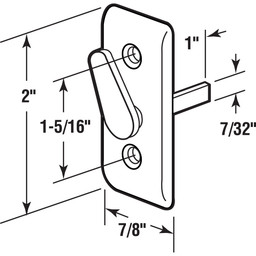 Steel Pin Diecast Lever Sliding Door Latch Lever and Plate, Hollyview (Single Pack)