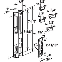 Diecast Keyed  Patio Sliding Door Handle Set for 1 in. to 1-1/8 in. Thick Sliding Glass Doors, White (Single Pack)
