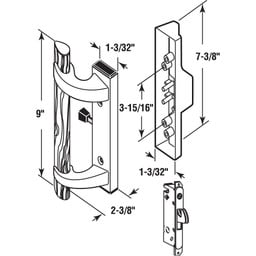 White Diecast, Sliding Door Handle with Mortise Lock (Single Pack)