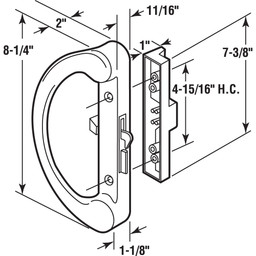 Diecast Hook Latch Sliding Door Handle, Black (1 Set)
