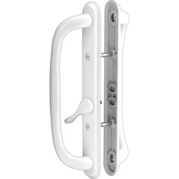 White Diecast Sliding Door Handle Set with 10 in. Pull (Single Pack)