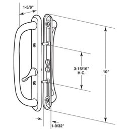 White Diecast Sliding Door Handle Set with 10 in. Pull (Single Pack)