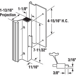 Sliding Door Handle Set, Aluminum Finish International (Single Pack)