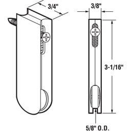 Screen Door Roller Assembly, 5/8 in. Diameter Nylon Roller (2 Pack)