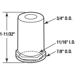 Hinge Cam, For 5/8 in. Pintle, Plastic, White, Round, 3/4 in. O.D. (Single Pack)