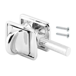 Concealed Slide Latch, 1-3/4 in., Diecast Zamak, Chrome Plated, Fasteners (Single Pack)