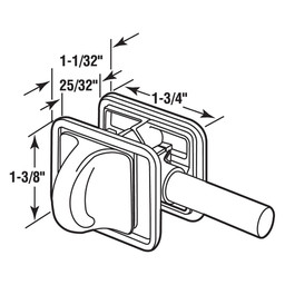 Concealed Slide Latch, 1-3/4 in., Diecast Zamak, Chrome Plated, Fasteners (Single Pack)