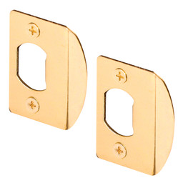 Latch Strike Plate, Brass Finish (2 Pack)