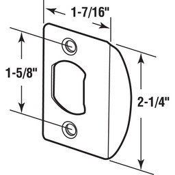 Latch Strike Plate, Antique Brass Finish (Single Pack)