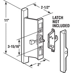 Diecast Black, Sliding Door Handle Set with Hard Wood Handle (Single Pack)