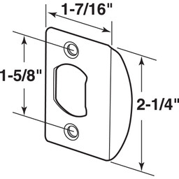 Latch Strike Plate, Satin Nickel Finish (Single Pack)